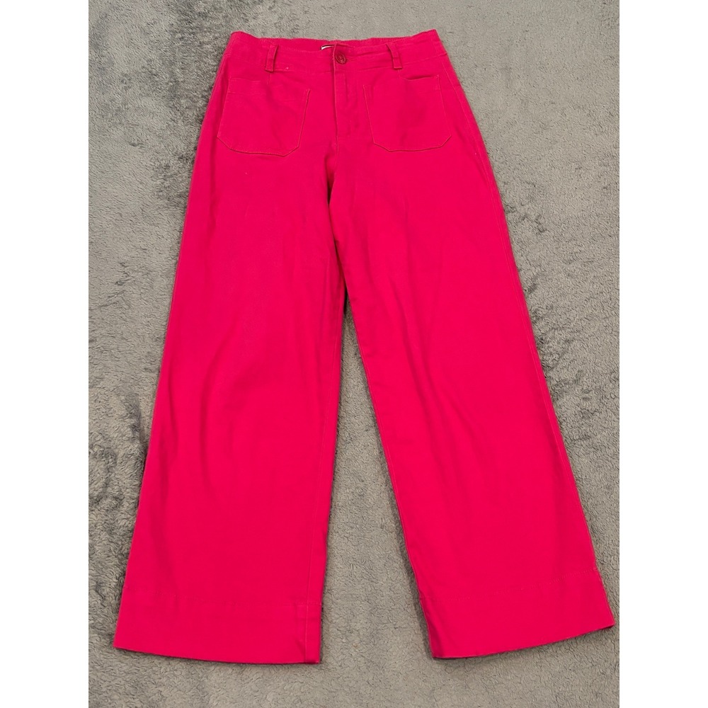 Bagatelle Collection Hot Pink Wide Leg High Rise Patch Pocket Pants Size 2